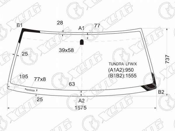 Стекло лобовое TOYOTA TUNDRA PICKUP 00-04