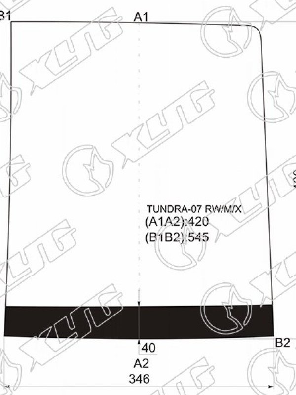 Стекло заднее центральная часть TOYOTA TUNDRA PICKUP 07-