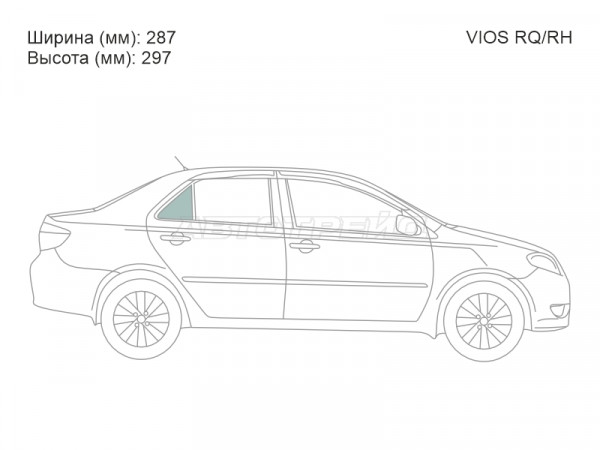 Стекло форточки (Сзади / Справа / Цвет зеленый) Toyota Vios 02-07