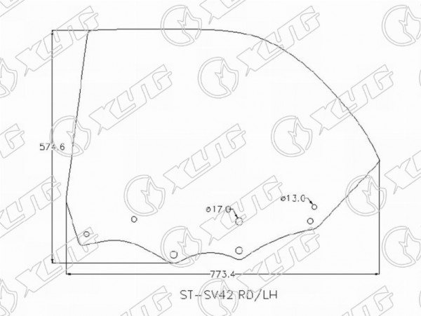Стекло заднее левое опускное TOYOTA VISTA HARDTOP 94-98