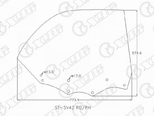 Стекло заднее правое опускное TOYOTA VISTA HARDTOP 94-98