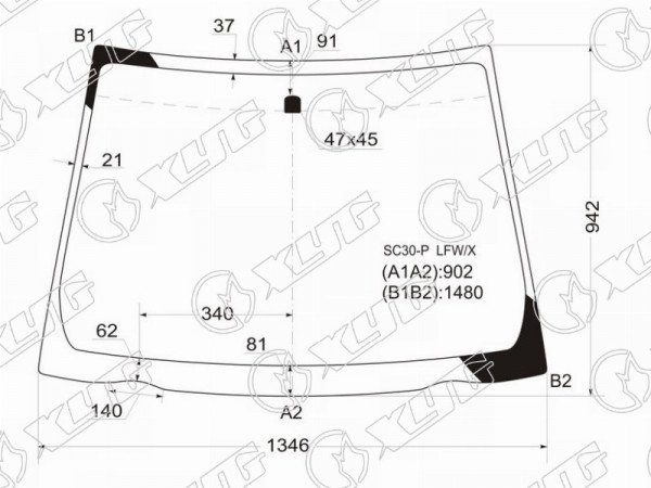 Стекло лобовое TOYOTA YARIS /VITZ 10-