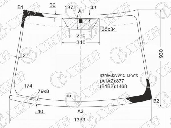 Стекло лобовое TOYOTA YARIS /VITZ 3 /5D HBK 05-10