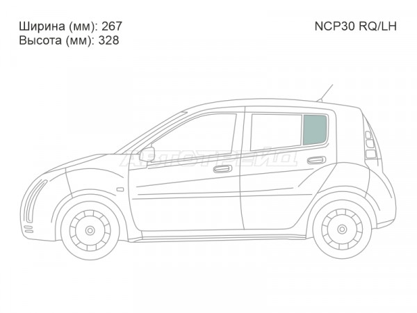 Стекло форточки (Сзади / Слева / Цвет зеленый) Toyota WiLL Cypha 02-05