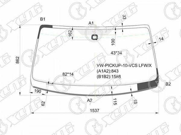 Стекло лобовое + дд VOLKSWAGEN AMAROK 09-16
