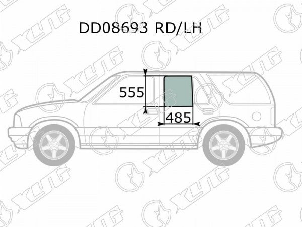 Стекло заднее левое опускное CHEVROLET BLAZER S10 5D 95-05