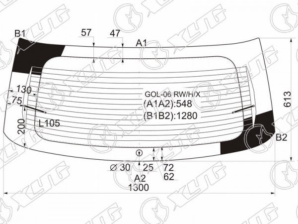 Стекло заднее с обогревом VOLKSWAGEN POINTER 3 /5D HBK 05-06