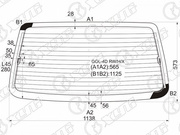 Стекло заднее с обогревом VOLKSWAGEN POINTER 3 /5D HBK 03-06