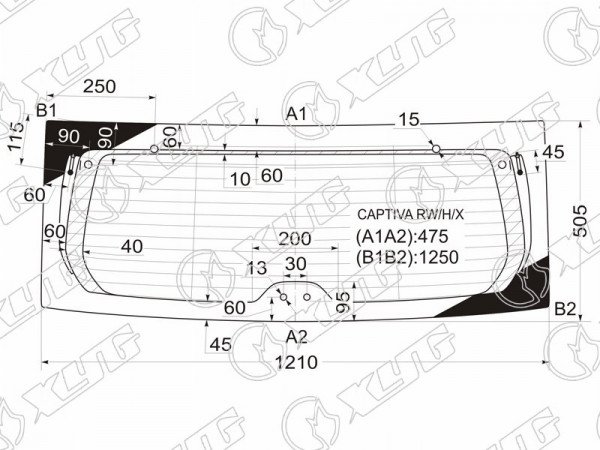 Стекло заднее с обогревом CHEVROLET CAPTIVA 06-16 / OPEL ANTARA 06-16