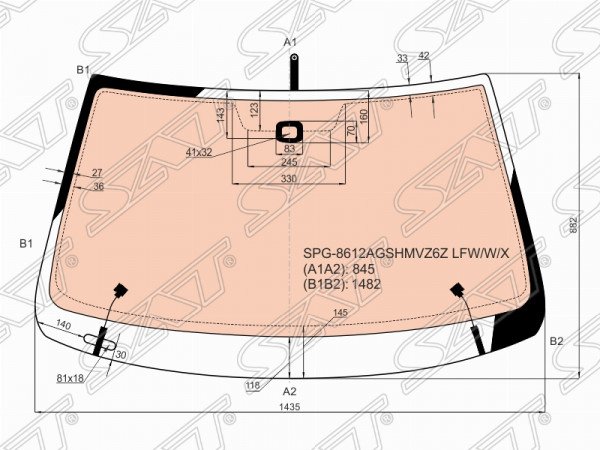Стекло лобовое с полным обогревом + дд (сборка Калуга / Мексика)VOLKSWAGEN JETTA 4D SED 10-15