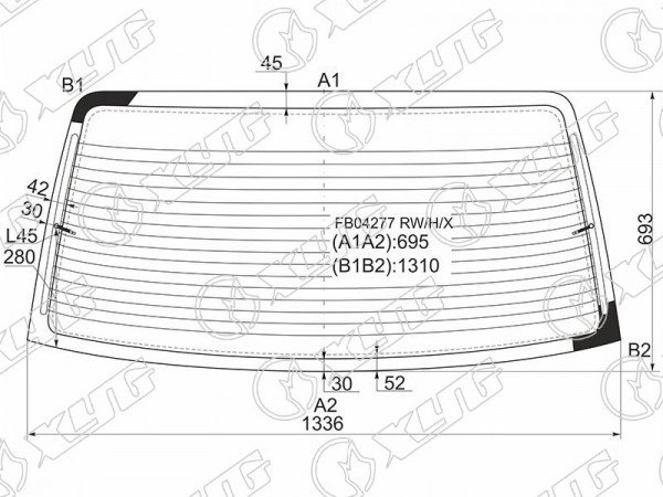 Стекло заднее с обогревом VOLKSWAGEN PASSAT B3 /B4 4 /5D 88-96