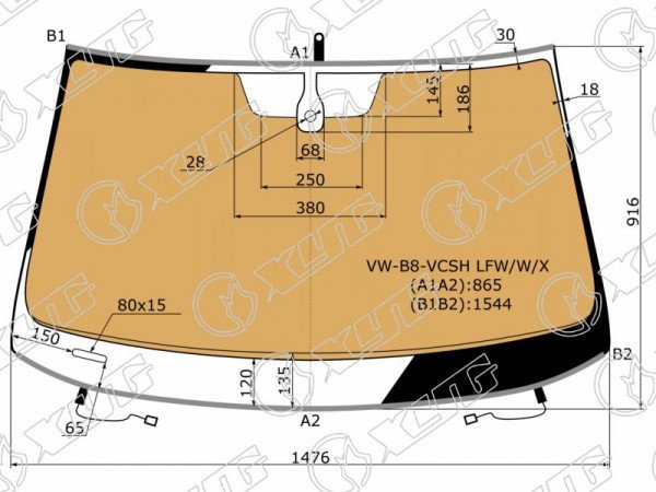 Стекло лобовое с полным обогревом + дд VOLKSWAGEN PASSAT B8 4 /5D 16-