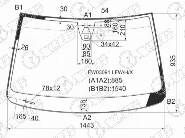 Стекло лобовое + дд + камера VOLKSWAGEN PASSAT CC 08-11