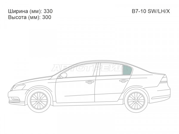 Стекло кузова боковое (не опускное) (Слева / Цвет зеленый) Volkswagen Passat 10-15