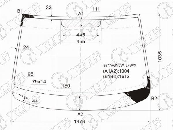 Стекло лобовое VOLKSWAGEN TOURAN 03-10