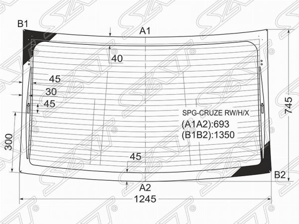 Стекло заднее с обогревом CHEVROLET CRUZE 4D 09-15 /DAEWOO LACETTI 4D 09-