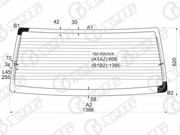 Стекло заднее с обогревом VOLVO S90 97-98 /VOLVO 940 90-98