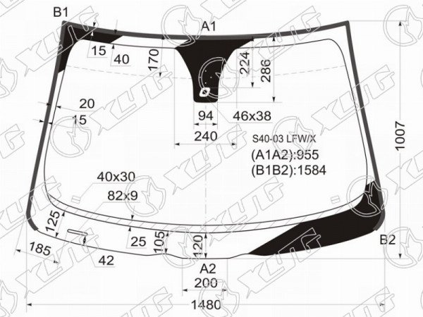 Стекло лобовое + дд VOLVO S40 /V50 03-06