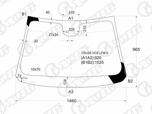 Стекло лобовое (Датчик дождя) Chevrolet Cruze 09-15  / Daewoo Lacetti 08-11