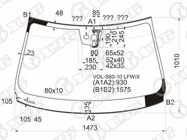 Стекло лобовое (Две камеры / Датчик дождя / Молдинг) Volvo S60 10-13  / V60 10-13
