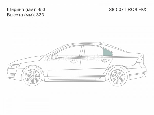 Стекло форточки (Сзади / Слева / Цвет зеленый) Volvo S80 06-16