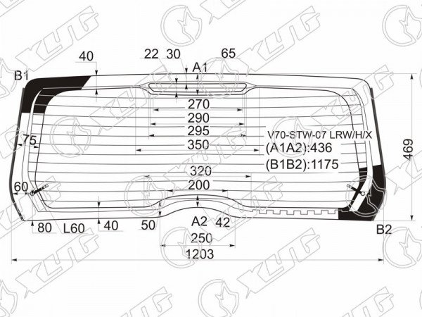 Стекло заднее с обогревом триплекс VOLVO V70 /XC70 5D 07-16