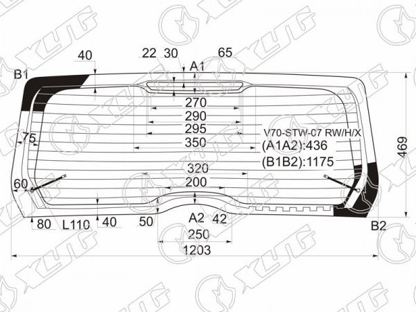 Стекло заднее с обогревом VOLVO V70 /XC70 5D 07-16
