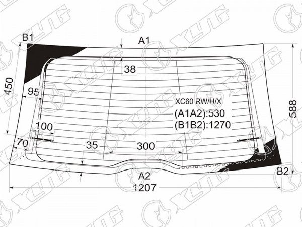 Стекло заднее с обогревом VOLVO XC 60 08-17