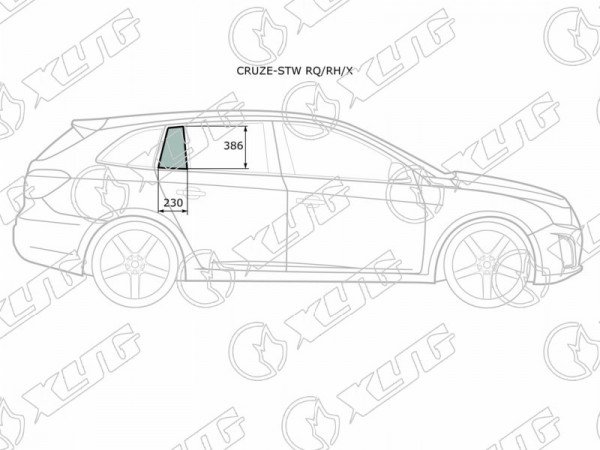 Стекло форточки (уголок) задней правой двери CHEVROLET CRUZE STW 5D 12-15