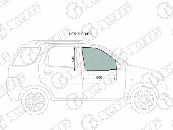 Стекло переднее правое опускное SUZUKI SWIFT 00-04 /SUZUKI IGNIS 00-07 /CHEVROLET CRUZE 5D 01-08