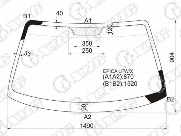 Стекло лобовое Chevrolet Epica 06-13  / Evanda 04-06