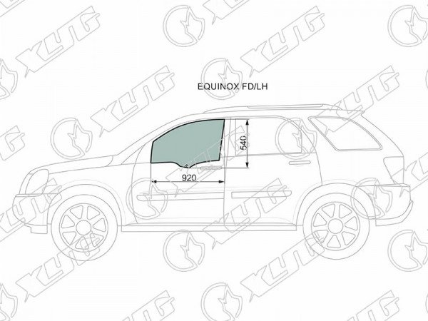 Стекло переднее левое опускное CHEVROLET EQUINOX 04-09