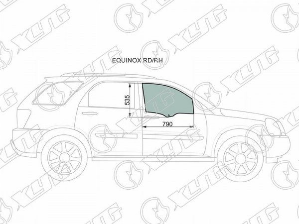 Стекло заднее правое опускное CHEVROLET EQUINOX 04-09