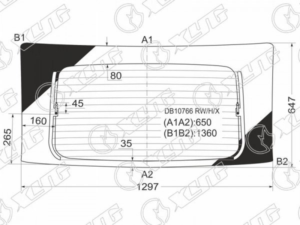 Стекло заднее с обогревом CHEVROLET EQUINOX 04-09