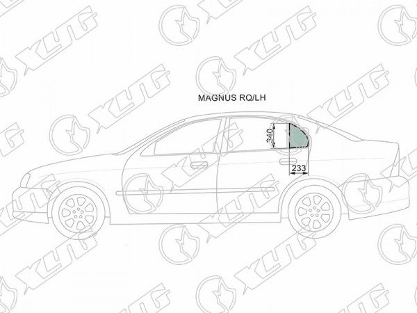 Стекло форточки (уголок) задней левой двери CHEVROLET EVANDA 04-06  /DAEWOO MAGNUS 00-06