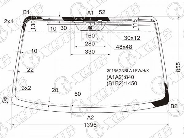 Стекло лобовое (Антенна) Chevrolet Lacetti 04-13  / Daewoo Lacetti 04-09