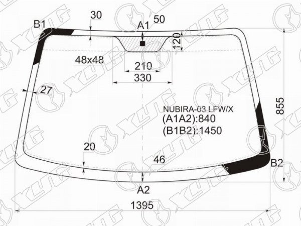 Стекло лобовое CHEVROLET LACETTI  /DAEWOO NUBIRA 4 /5D 04-13