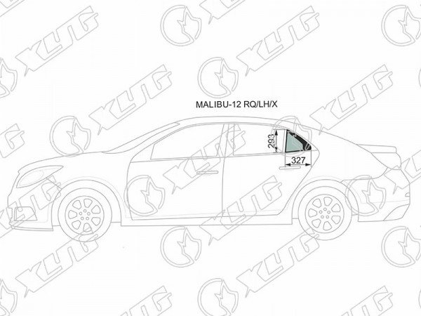 Стекло форточки (уголок) задней левой двери CHEVROLET MALIBU 4D 12-16