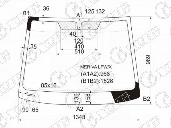 Стекло лобовое OPEL MERIVA (A) MPV 03-10