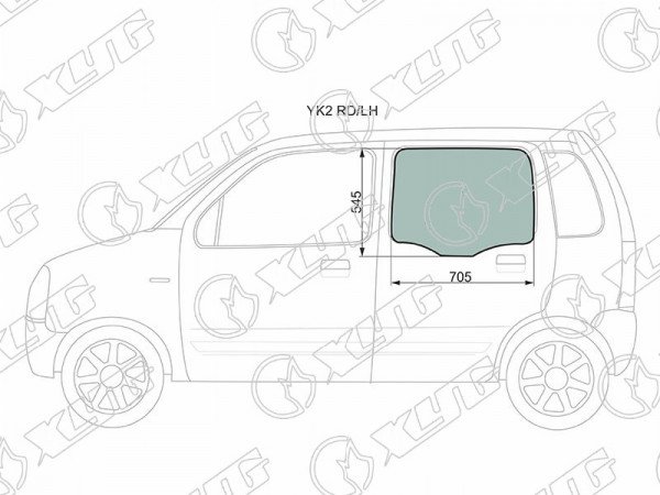 Стекло заднее левое опускное SUZUKI WAGON R 5D 00-10