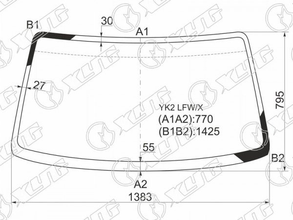 Стекло лобовое SUZUKI WAGON R /WAGON R SOLIO 5D 00-05 /OPEL AGILA MPV 00-08