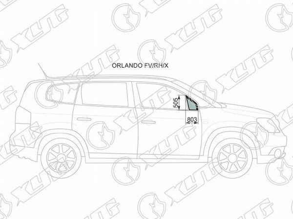 Стекло форточки (уголок) переднее правое CHEVROLET ORLANDO 11-15