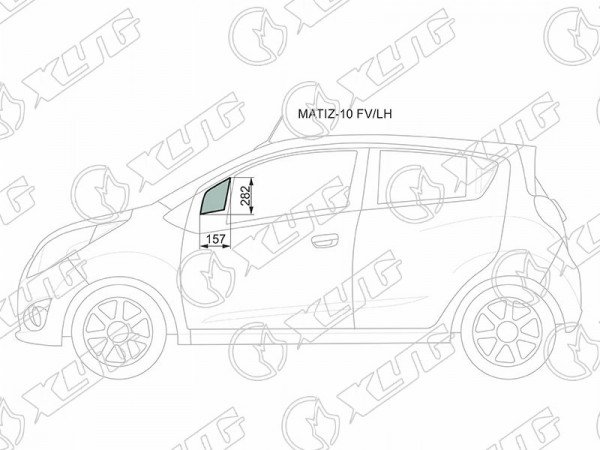 Стекло форточки (Спереди / Слева / Цвет зеленый) Chevrolet Spark 10-22  / Daewoo Matiz 09-11