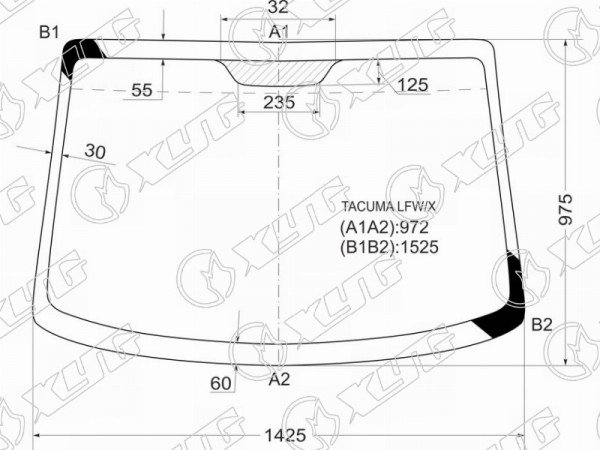 Стекло лобовое CHEVROLET REZZO 5D 02-08 /CHEVROLET TACUMA 5D 02-08