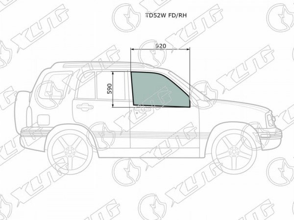 Стекло переднее правое опускное SUZUKI GRAND VITARA /ESCUDO /CHEVROLET TRACKER 5D 97-05