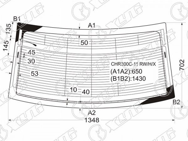 Стекло заднее с обогревом CHRYSLER 300 4D 11-