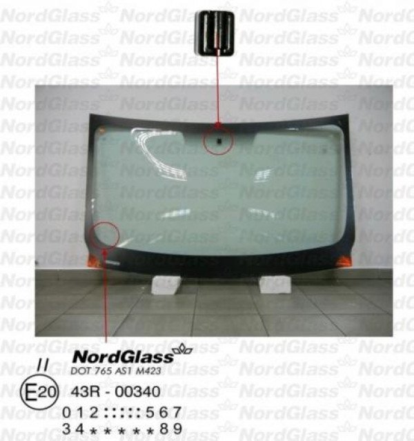 NDG RENAULT TRAFFIC 2001-/OPEL VIVARO A 2001-/NISSAN PRIMASTAR 2003- СТЕКЛО ВЕТРОВОЕ ЗЕЛЕНОЕ - SOLAR CONTROL -VIN ОКНО