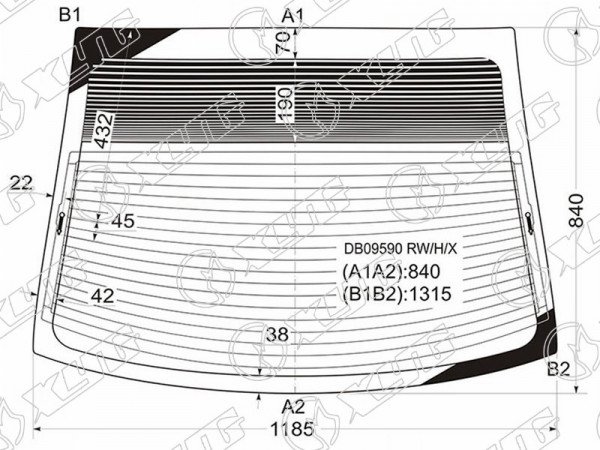 Стекло заднее с обогревом CHRYSLER NEON /DODGE NEON (USA) 4D 99-05