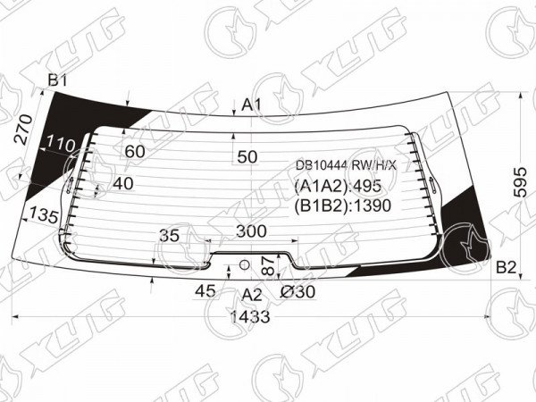 Стекло заднее с обогревом CHRYSLER PACIFICA 5D 04-08