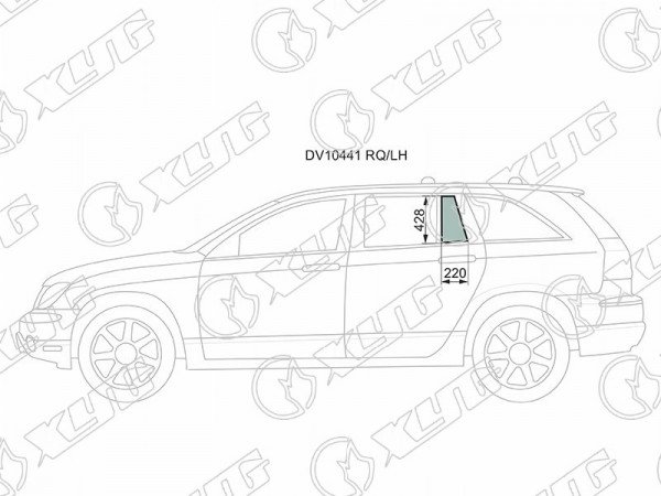 Стекло форточки (уголок) задней левой двери CHRYSLER PACIFICA 5D 04-08